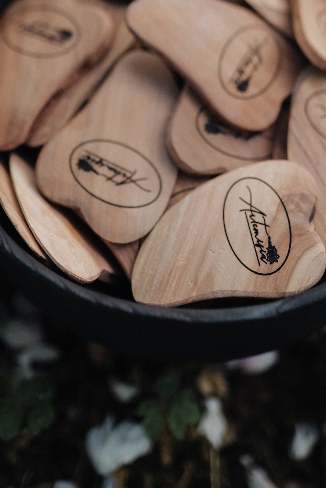 Tuvplāns — Artemisia zīmols uz kļavas koka Gua Sha